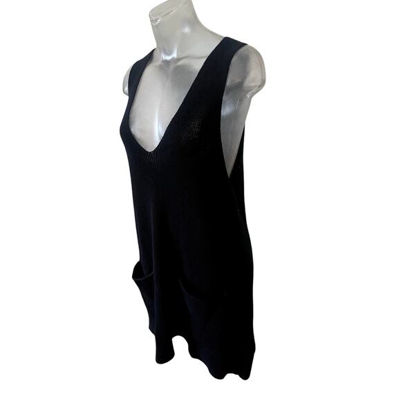 FP BEACH Free People Nikki Sweater Knit Dress Patch Pockets Black Size XS - Picture 14 of 14